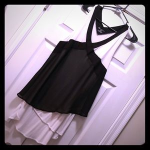 Lane Bryant White & Black asymmetrical tank 18/20